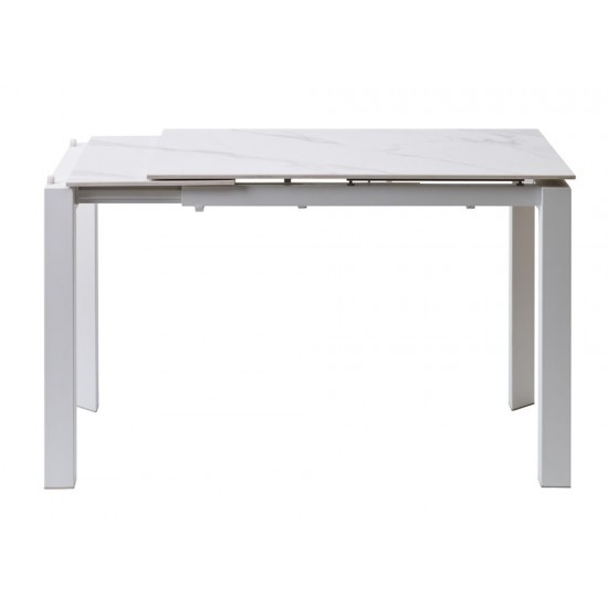 Bright White Marble стіл керамічний 102-142 см