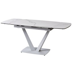 Elvi Matte Staturario стіл керамічний 120-180 см білий